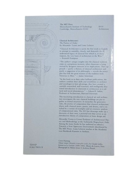 Tzonis, Alexander & Lefaivre, Liane.- CLASSICAL ARCHITECTURE. THE POETICS ODF ORDER