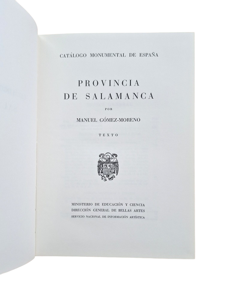 Gómez Moreno, Manuel.- PROVINCIA DE SALAMANCA (I-II)