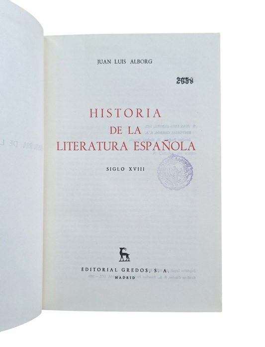 Alborg, Juan Luis.- HISTORIA DE LA LITERATURA ESPAÑOLA. SIGLO XVIII