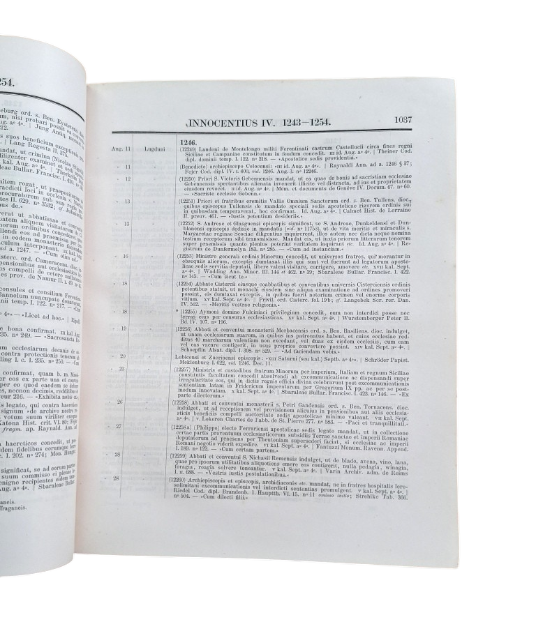 Potthast, Augustus (Edidit).- REGESTA PONTIFICUM ROMANORUM. INDE AB A. POST CHRISTUM NATUM MCXCVIII AD A. MCCCIV (I-II)