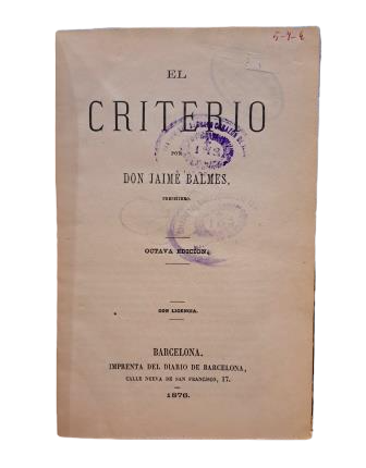 Balmes, Jaime.- EL CRITERIO