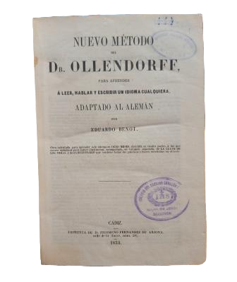 Benot, E.- NUEVO MÉTODO DEL DR. OLLENDORF ADAPTADO AL ALEMÁN. GRAMÁTICA + CLAVE DE LOS TEMAS