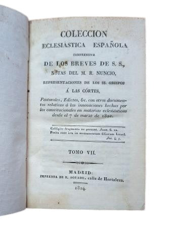COLECCIÓN ECLESIÁSTICA ESPAÑOLA COMPRENSIVA DE LOS BREVES DE S. S. TOMO VII