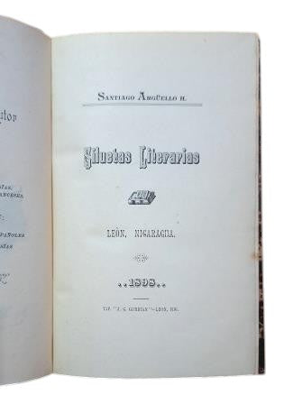 Argüello, Santiago.- SILUETAS LITERARIAS (Primera edición, dedicada)