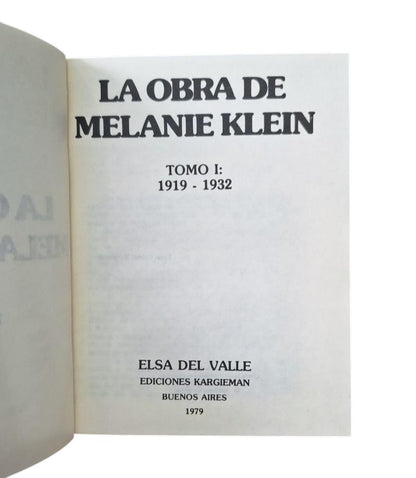 Valle, Elsa de.- LA OBRA DE MELANIE KLEIN