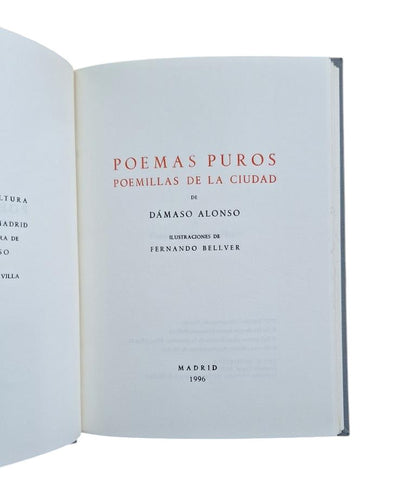 Alonso, Dámaso.- POEMAS PUROS. POEMILLAS DE LA CIUDAD