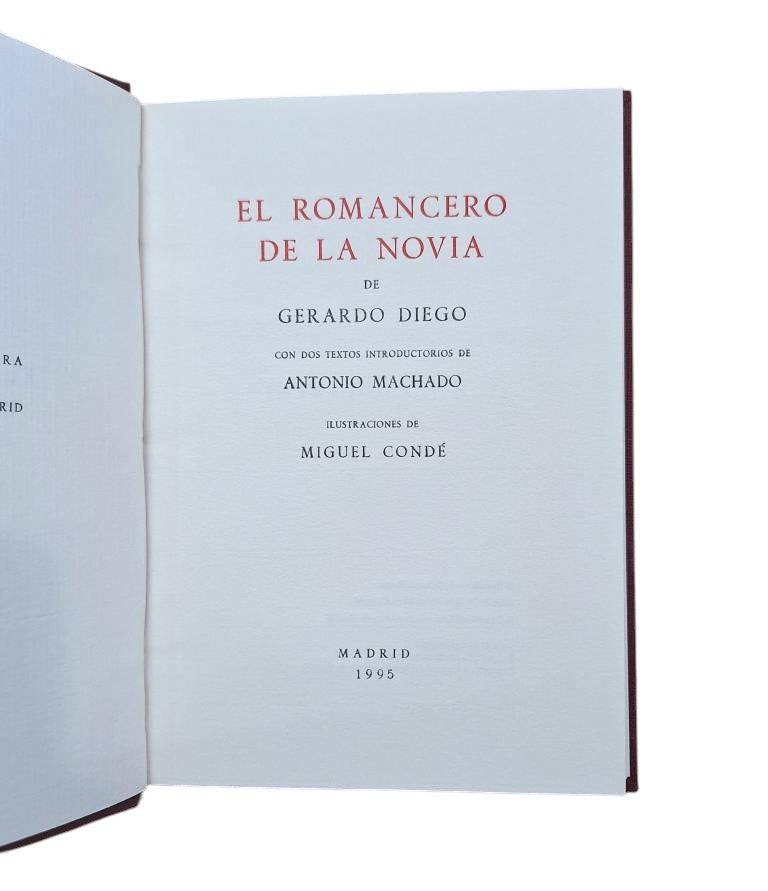 Diego, Gerardo.-  EL ROMANCERO DE LA NOVIA