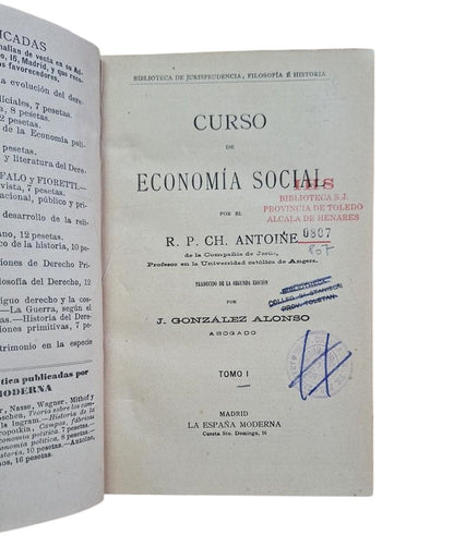 Antoine, Ch.- CURSO DE ECONOMÍA SOCIAL (I - II)
