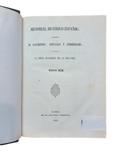 MEMORIAL HISTÓRICO ESPAÑOL. TOMO XIX. CARTAS DE ALGUNOS PP. DE LA COMPAÑÍA DE JESÚS (TOMO VII)