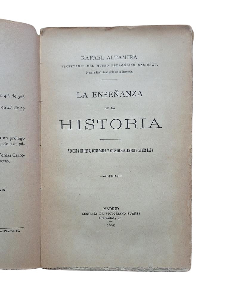 Altamira, Rafael.- LA ENSEÑANZA DE LA HISTORIA