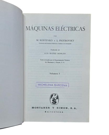 Kostenko, M & Piotrovsky. L.- MÁQUINAS ELÉCTRICAS (I-II)