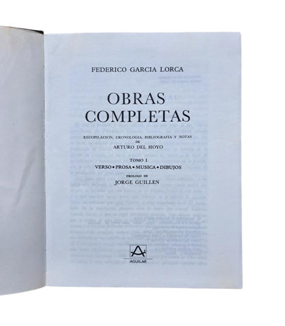 García Lorca, Federico.- OBRAS COMPLETAS (I - II)