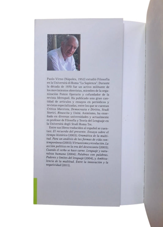 Virno, Paolo.- Y ASÍ SUCESIVAMENTE AL INFINITO. LÓGICA Y ANTROPOLOGÍA