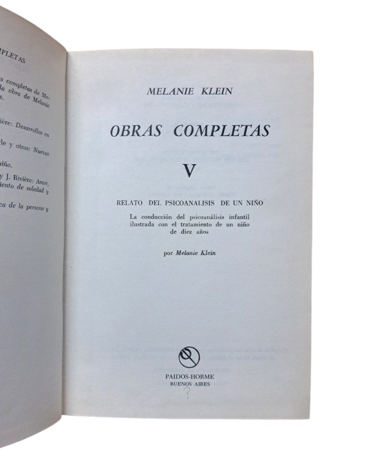 Klein, Melanie.- OBRAS COMPLETAS V