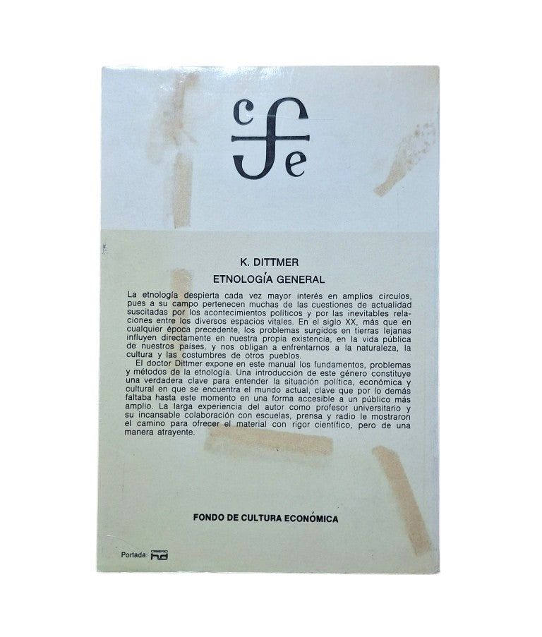 Dittmer, Kunz.- ETNOLOGÍA GENERAL. FORMAS Y EVOLUCIÓN DE LA CULTURA
