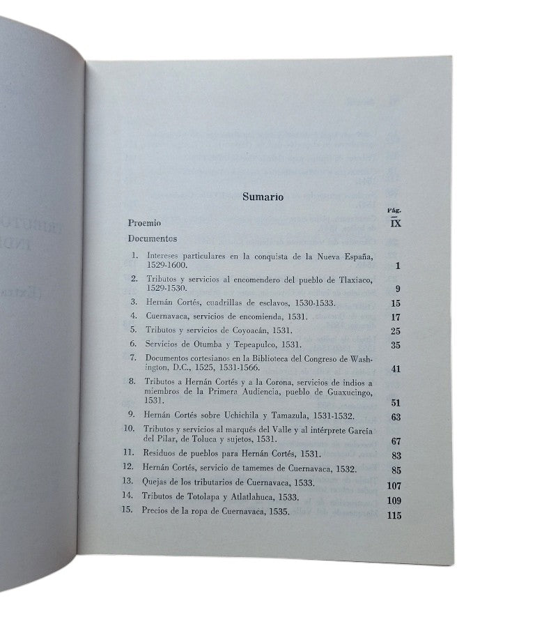 Zavala, Silvio.- TRIBUTOS Y SERVICIOS PERSONALES DE INDIOS PARA HERNÁN CORTÉS Y SU FAMILIA