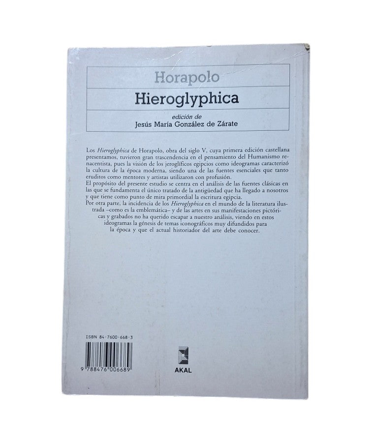 Horapolo.- HIEROGLYPHICA