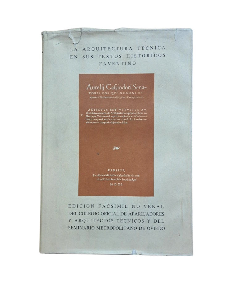 Faventino, M. Cetio.- LAS DIVERSAS ESTRUCTURAS DEL ARTE ARQUITECTÓNICO O COMPENDIO DE ARQUITECTURA