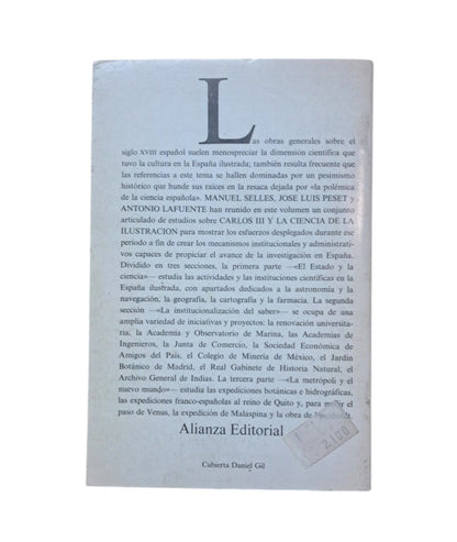 Sellés, Manuel & Peset, José Luis & Lafuente, Antonio (Compilación).- CARLOS III Y LA CIENCIA DE LA ILUSTRACIÓN