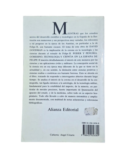 Goodman, David.- PODER Y PENURIA. GOBIERNO, TECNOLOGÍA Y CIENCIA EN LA ESPAÑA DE FELIPE II