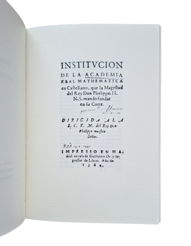 Herrera, Juan de.- INSTITUCIÓN DE LA ACADEMIA REAL MATHEMATICA