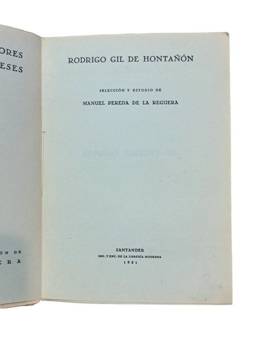 Pereda de la Reguera, Manuel.- RODRIGO GIL DE HONTAÑÓN