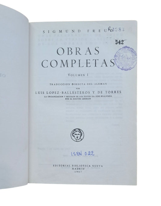 Freud, Sigmund.- OBRAS COMPLETAS (I - II - III)