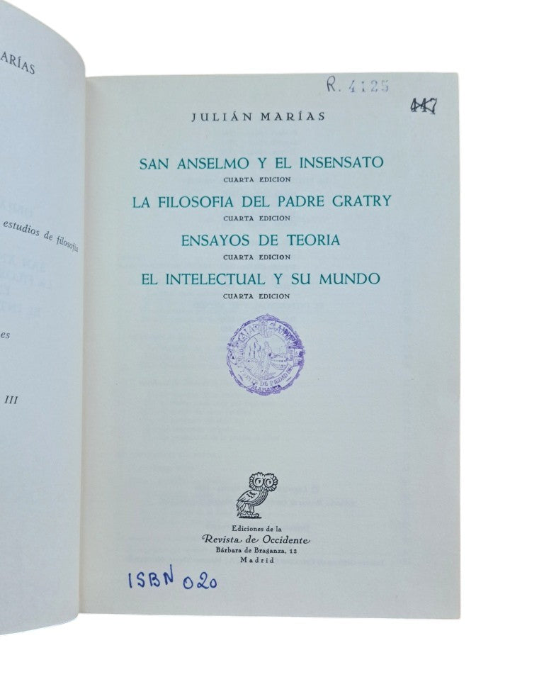 Marías, Julián.- OBRAS COMPLETAS (IV)