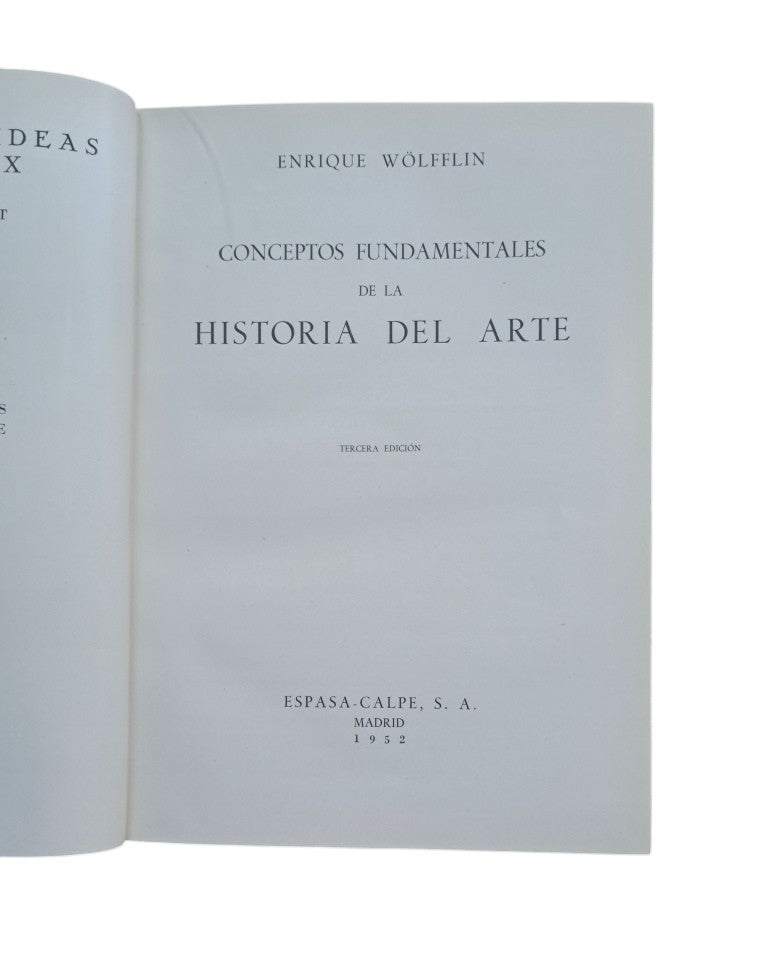Wölfflin, Enrique.- CONCEPTOS FUNDAMENTALES DE LA HISTORIA DEL ARTE