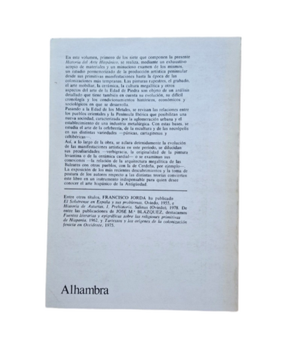 Jordá, F. & Blázquez, J. M.- HISTORIA DEL ARTE HISPÁNICO (I) LA ANTIGÜEDAD