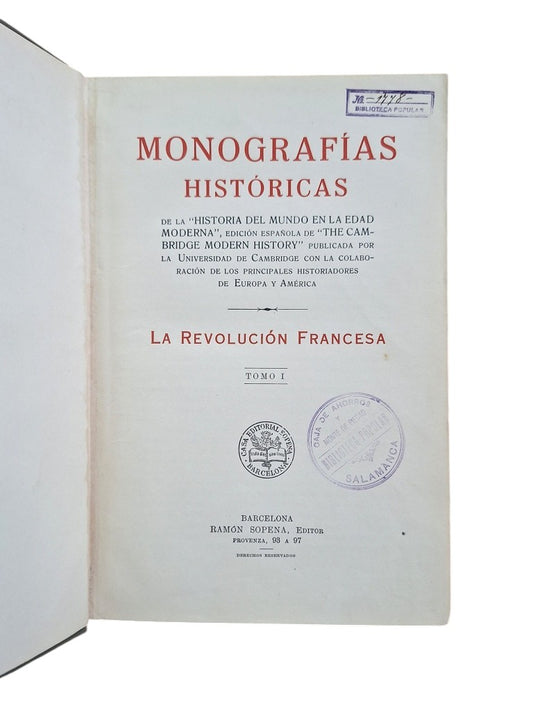 VV.AA.- MONOGRAFÍAS HISTÓRICAS. LA REVOLUCIÓN FRANCESA (I-II)