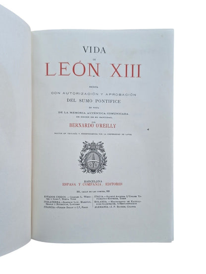 O' Reilly, Bernardo.- VIDA DE LEÓN XIII