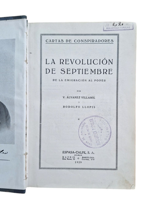 Álvarez Villamil, V. & Llopis, R.- LA REVOLUCIÓN DE SEPTIEMBRE, DE LA EMIGRACIÓN AL PODER.