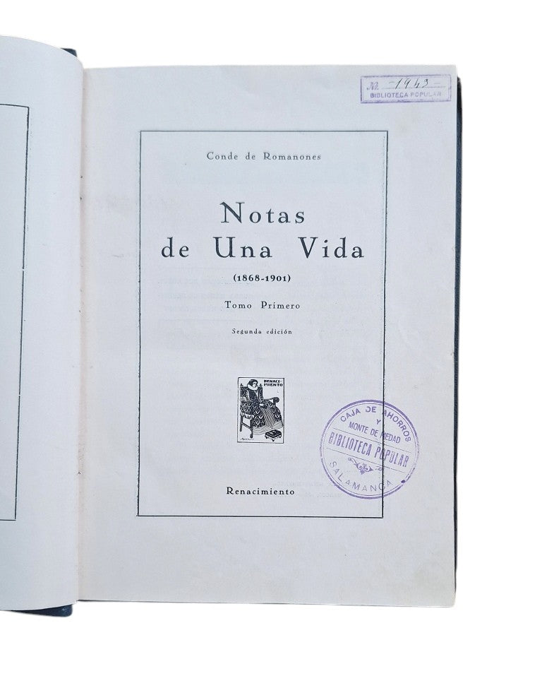 Conde de Romanones.- NOTAS DE UNA VIDA (I - II)