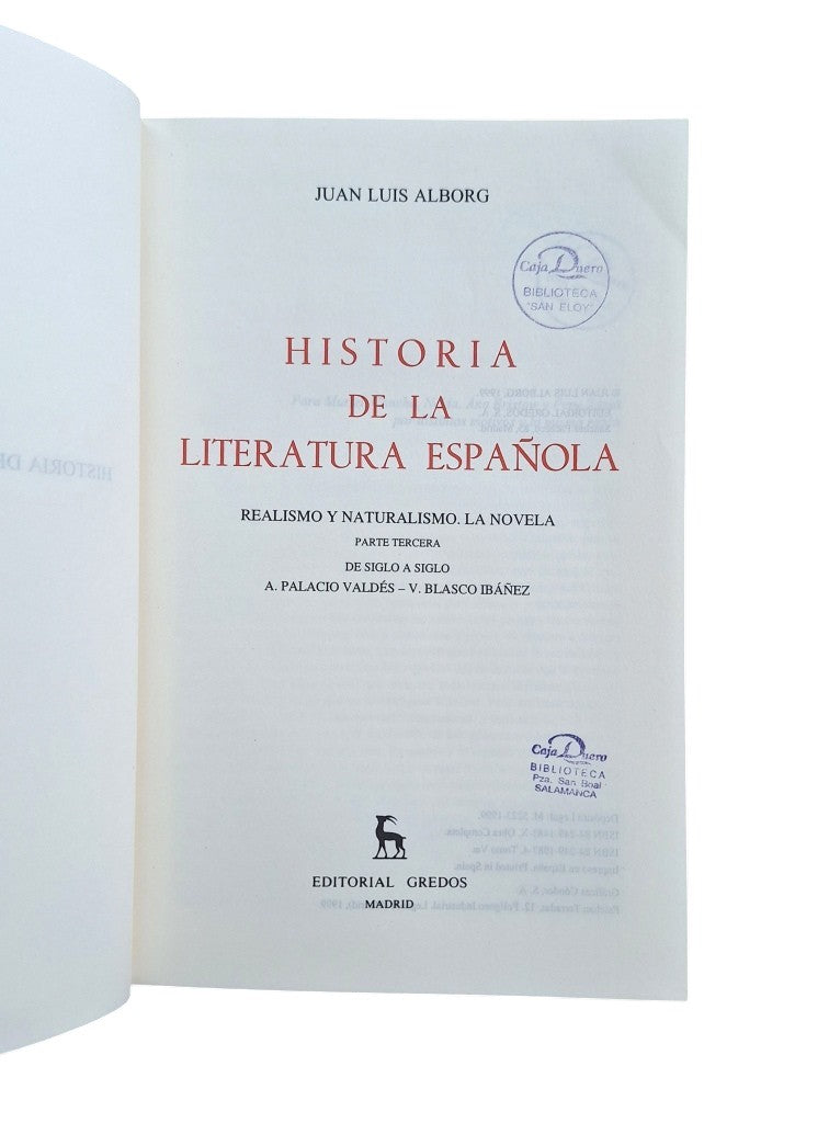 Alborg, Juan Luis.- HISTORIA DE LA LITERATURA ESPAÑOLA V (III) REALISMO Y NATURALISMO. LA NOVELA