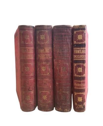 Pérez M. Mínguez, Mariano.- FORMULARIO ENCICLOPÉDICO DE MEDICINA, FARMACIA Y VETERINARIA (4 Vols.)