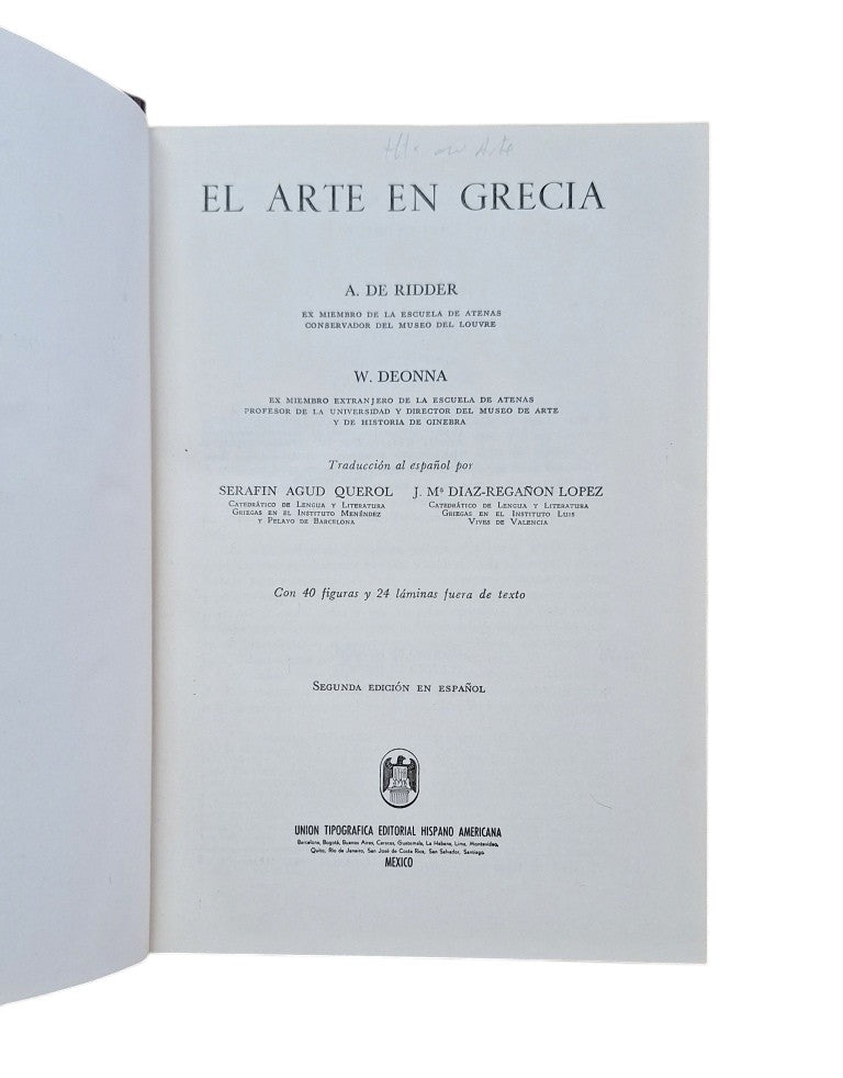 Ridder, A. de & Deonna, W.- EL ARTE EN GRECIA
