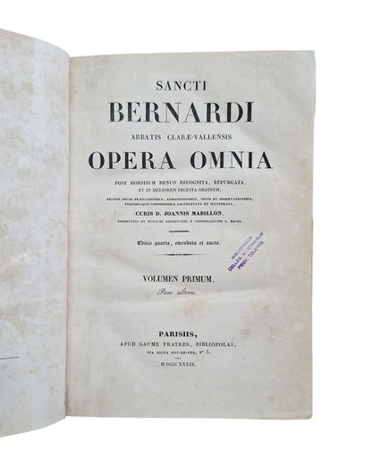 Sancti Bernardi.- OPERA OMNIA (I-II-III-IV)