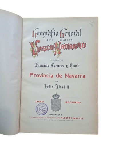 Altadill, Julio.- PROVINCIA DE NAVARRA