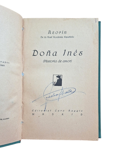Azorín.- DOÑA INÉS (HISTORIA DE AMOR)