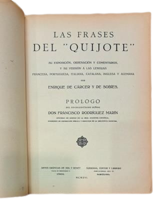 Cárcer y de Sobíes, Enrique de.- LAS FRASES DEL QUIJOTE