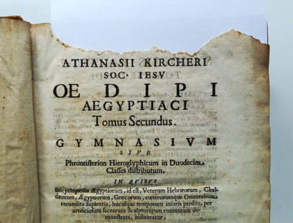 RESTAURACIÓN DE OEDIPUS AEGYPTIACUS.- Athanasius Kircher, Roma, 1652.